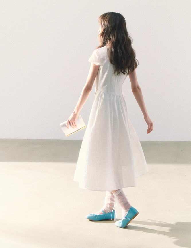 罐头粪便 - Summer Picnic Gingham Mini Dress – Short Sleeves & Waist Tie Detail