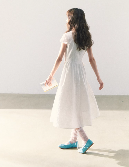 罐头粪便 - Summer Picnic Gingham Mini Dress – Short Sleeves & Waist Tie Detail