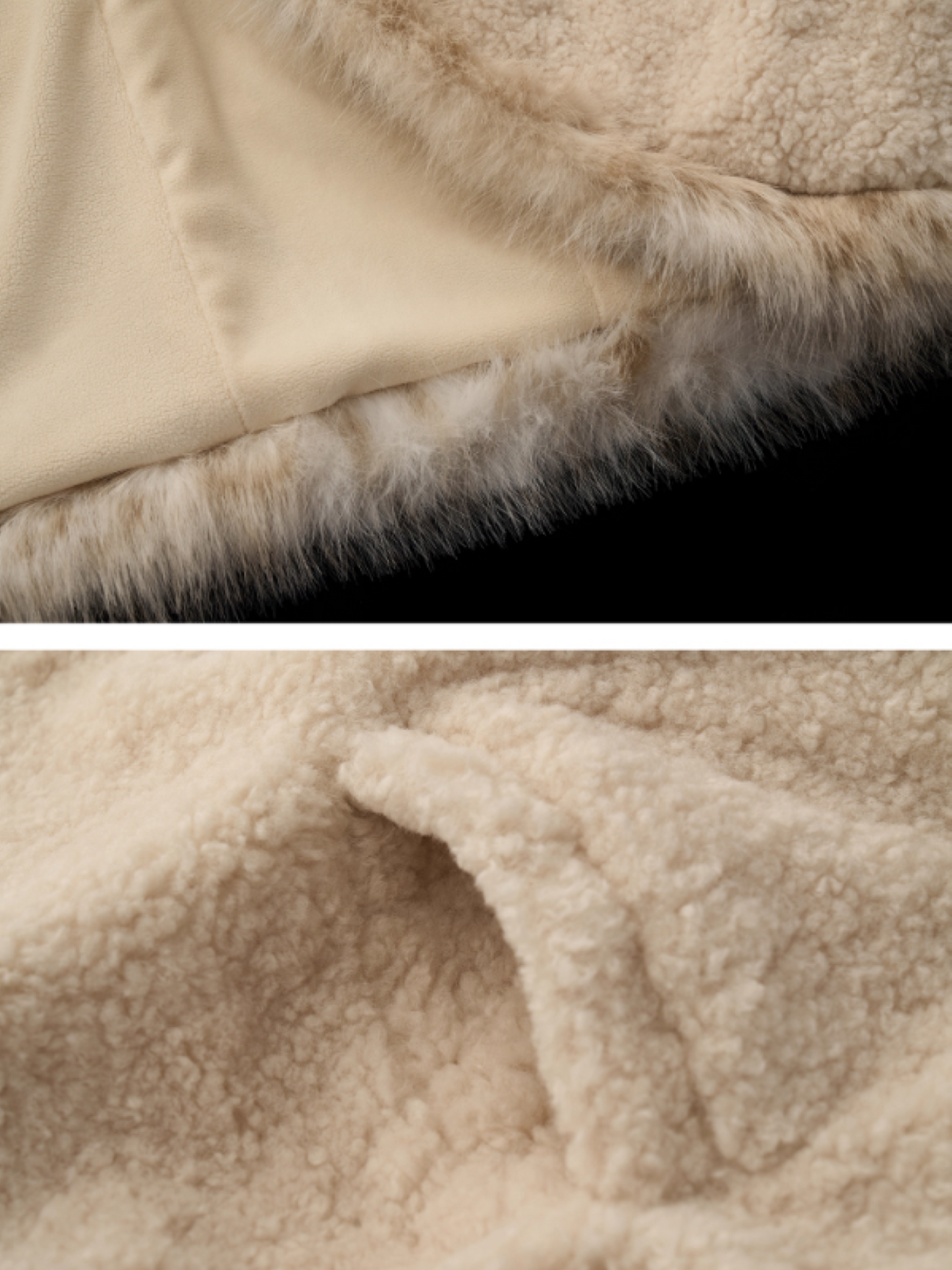 MAMC - Beige Faux Shearling Batwing Jacket WE879