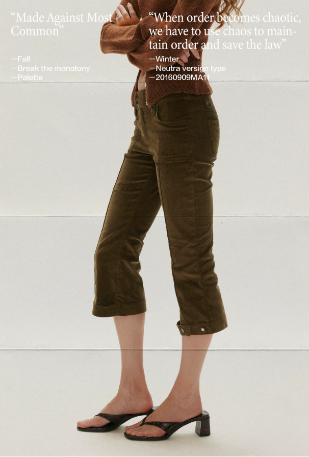 MAMC - High-Waisted Corduroy Cropped Pants