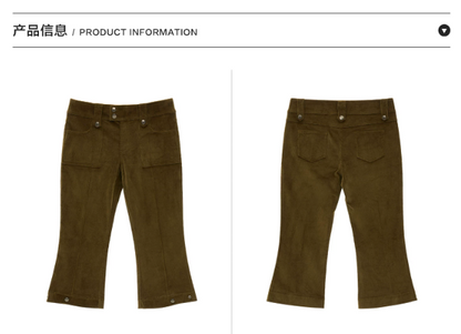 MAMC - High-Waisted Corduroy Cropped Pants