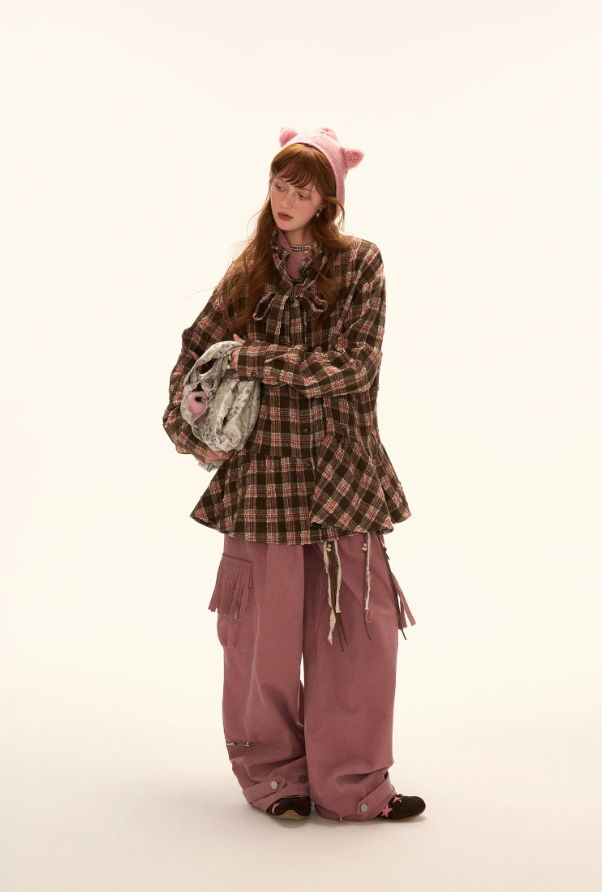 MAMC - Fringe Corduroy Cargo Pants (Dusty Pink)