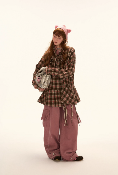 MAMC - Fringe Corduroy Cargo Pants (Dusty Pink)