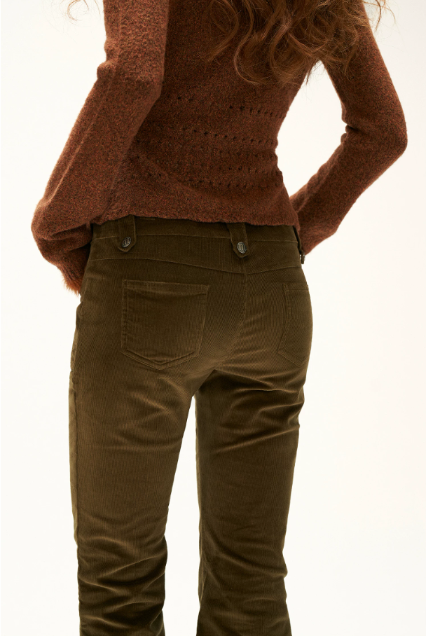 MAMC - High-Waisted Corduroy Cropped Pants