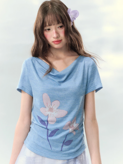 “Blossoms on Mallow” Lavender Patchwork Skirt Set WW2026082