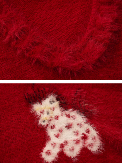 MAMC - Red Heart Pony Doll Collar Sweater WE766