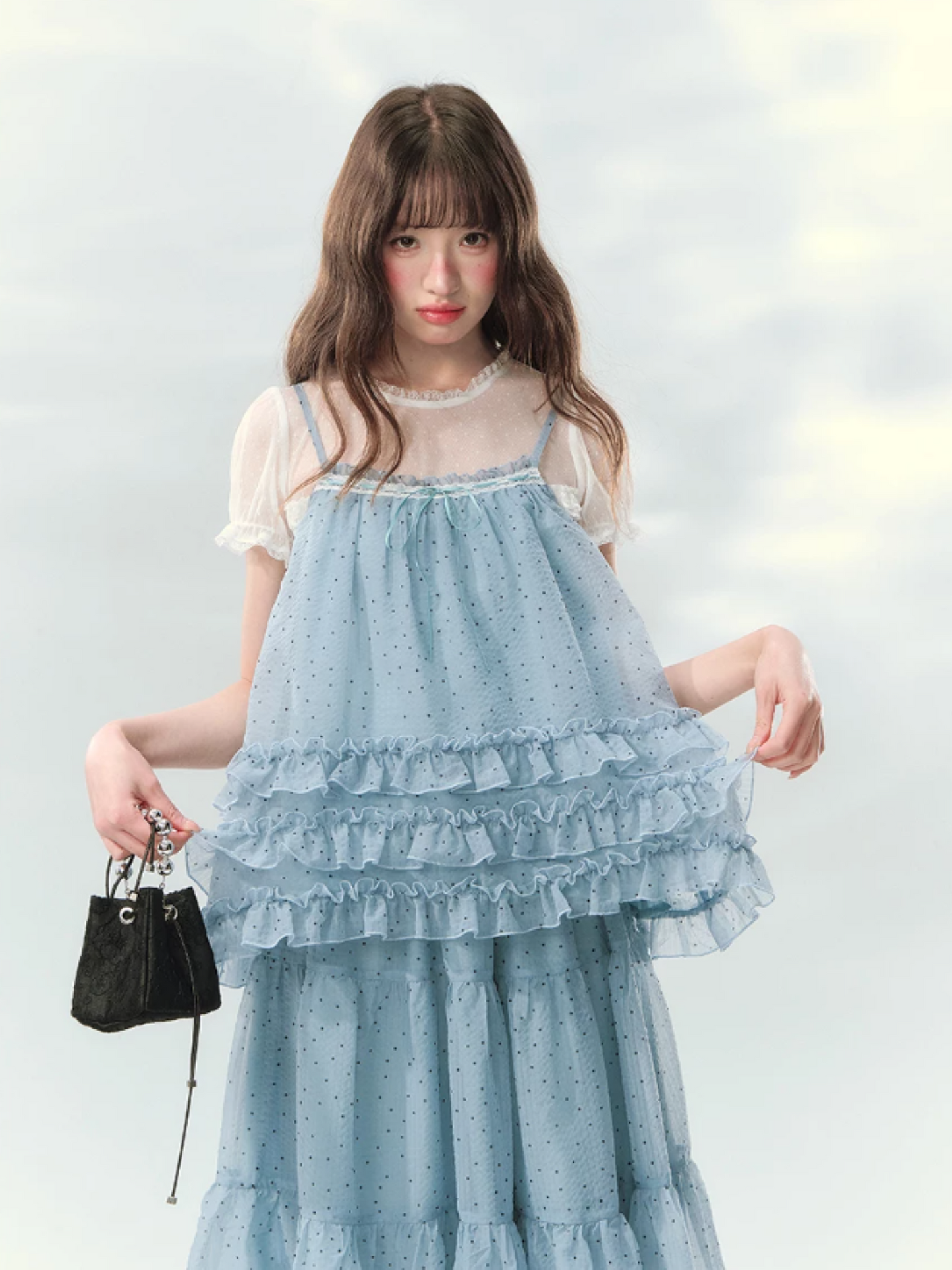 “Sea Salt Layers” Polka Dot Princess Skirt Set LL2026150