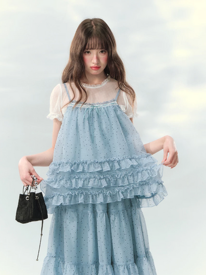 “Sea Salt Layers” Polka Dot Princess Skirt Set LL2026150