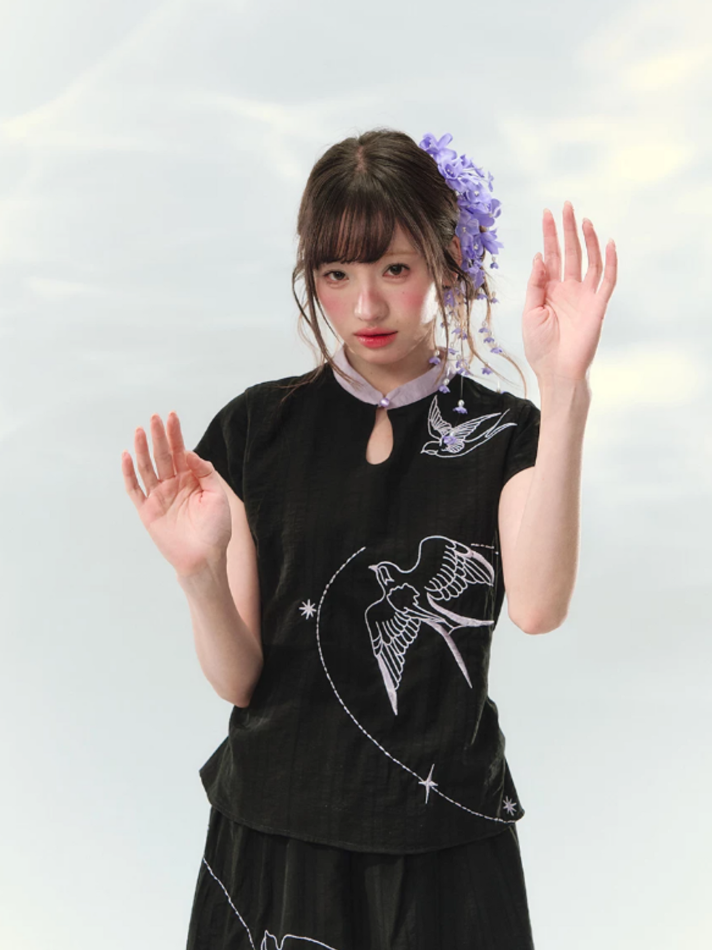 “Swallow Star Path” Modern Chinese Embroidered Skirt Set GZ2026167