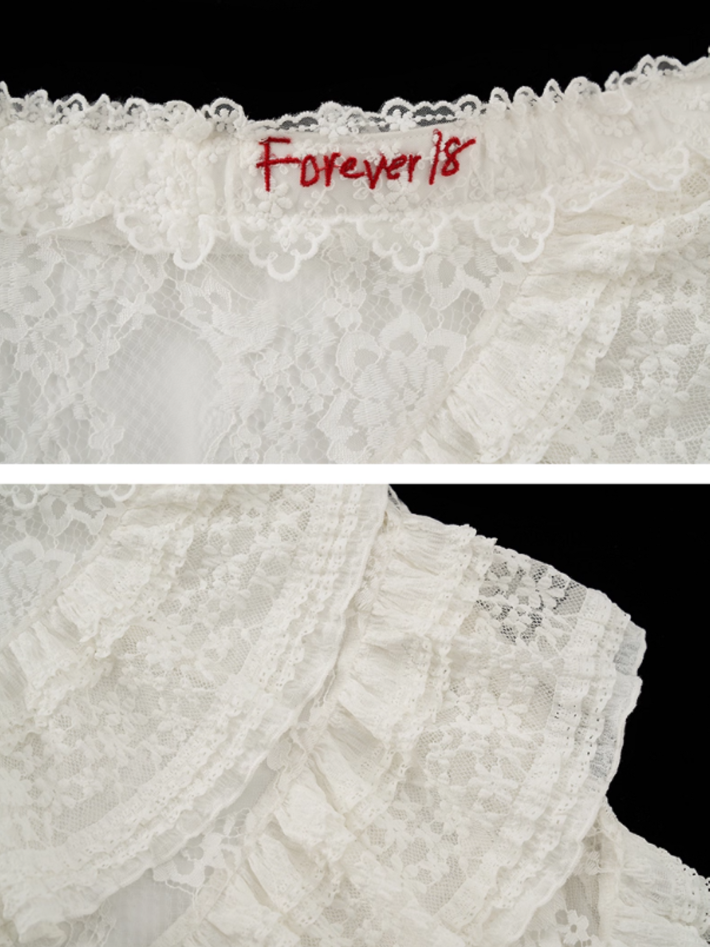 MAMC - White Layered Lace Tulle Midi Skirt WE476
