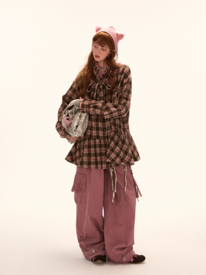 MAMC - Fringe Corduroy Cargo Pants (Dusty Pink)