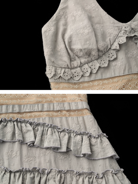 MAMC - Rosalie Lace-Tiered Halter Mini Dress (Silver Grey)