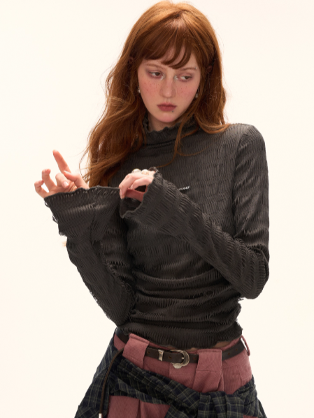 MAMC - Essential Ribbed Mock Neck Base Layer Top – Cream/ Mocha/ Jet Black