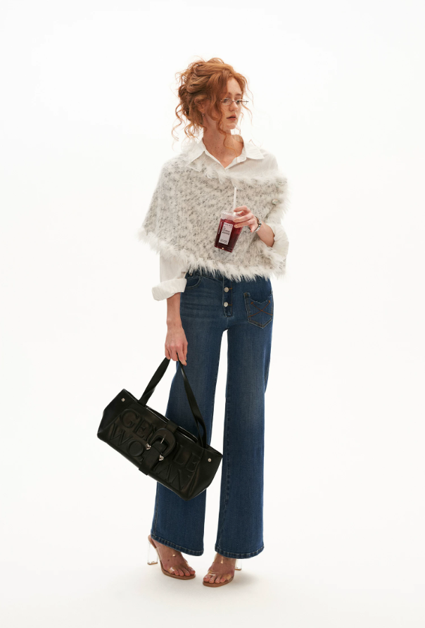 Vintage Blue Wide-Leg Denim Jeans