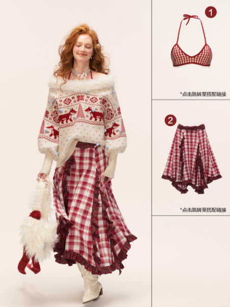 MAMC - Fox Fair Isle Deep V-Neck Oversized Sweater WE780 (Cream)
