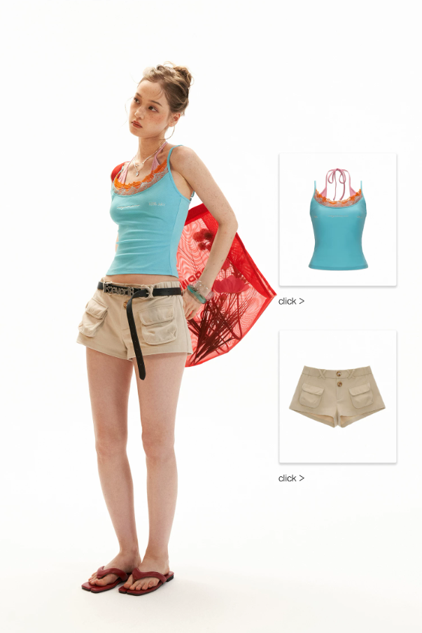Vintage Utility Pocket Cotton Shorts