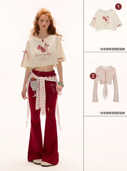 MAMC - Low-Waist Drawstring Flared Pants – American Retro Style