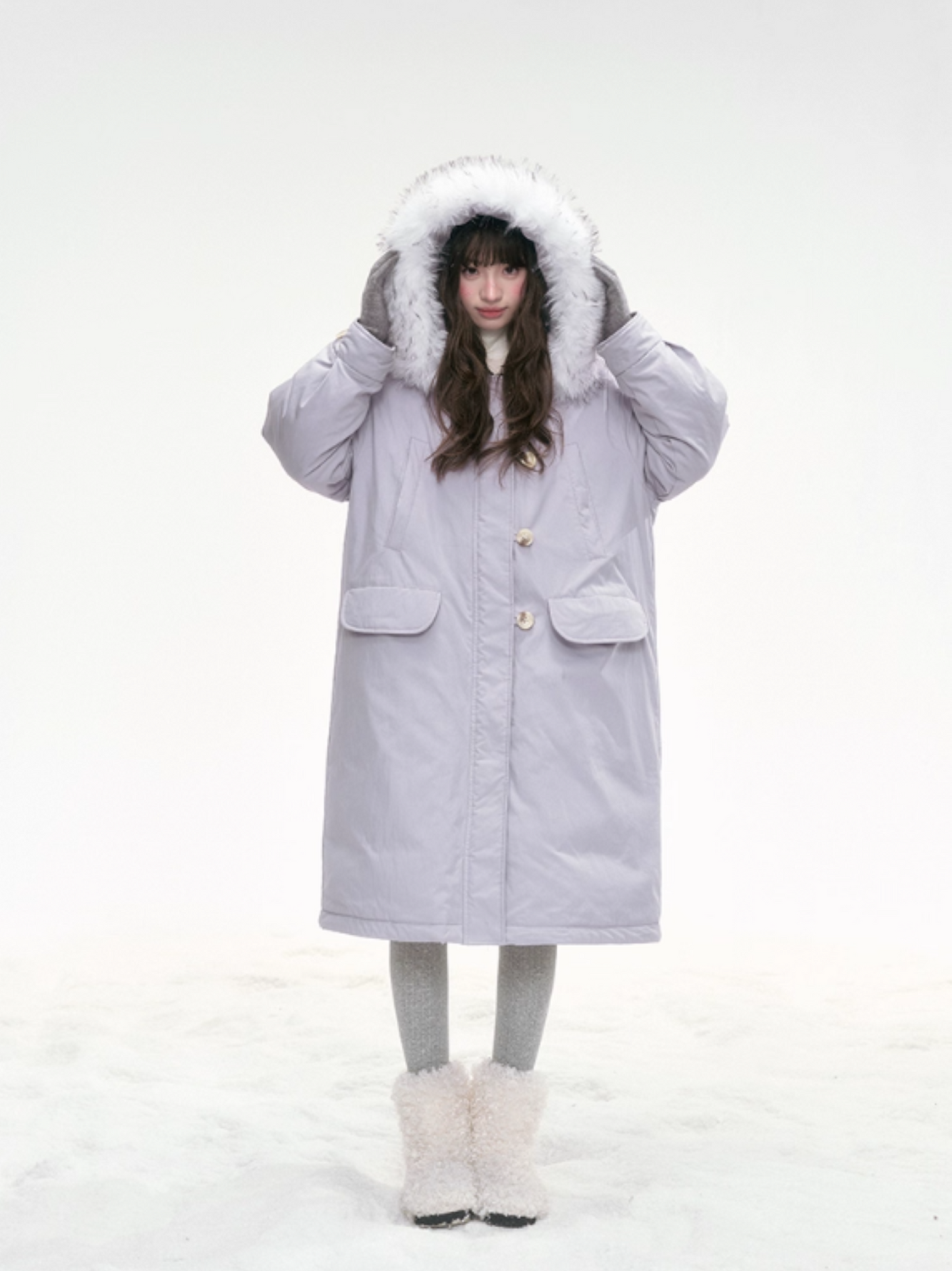 "Twilight Plush" Purple Long Parka SJ2025301