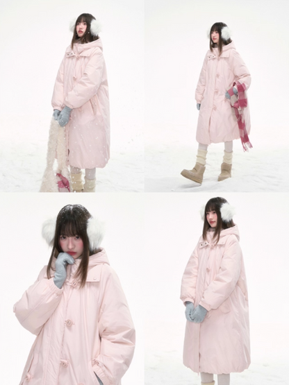 “Winter Variations” Cloud Puff Pink Reversible Long Down Coat LL2025294