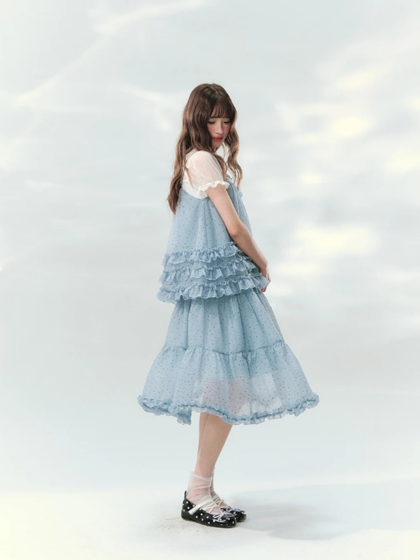 “Sea Salt Layers” Polka Dot Princess Skirt Set LL2026150