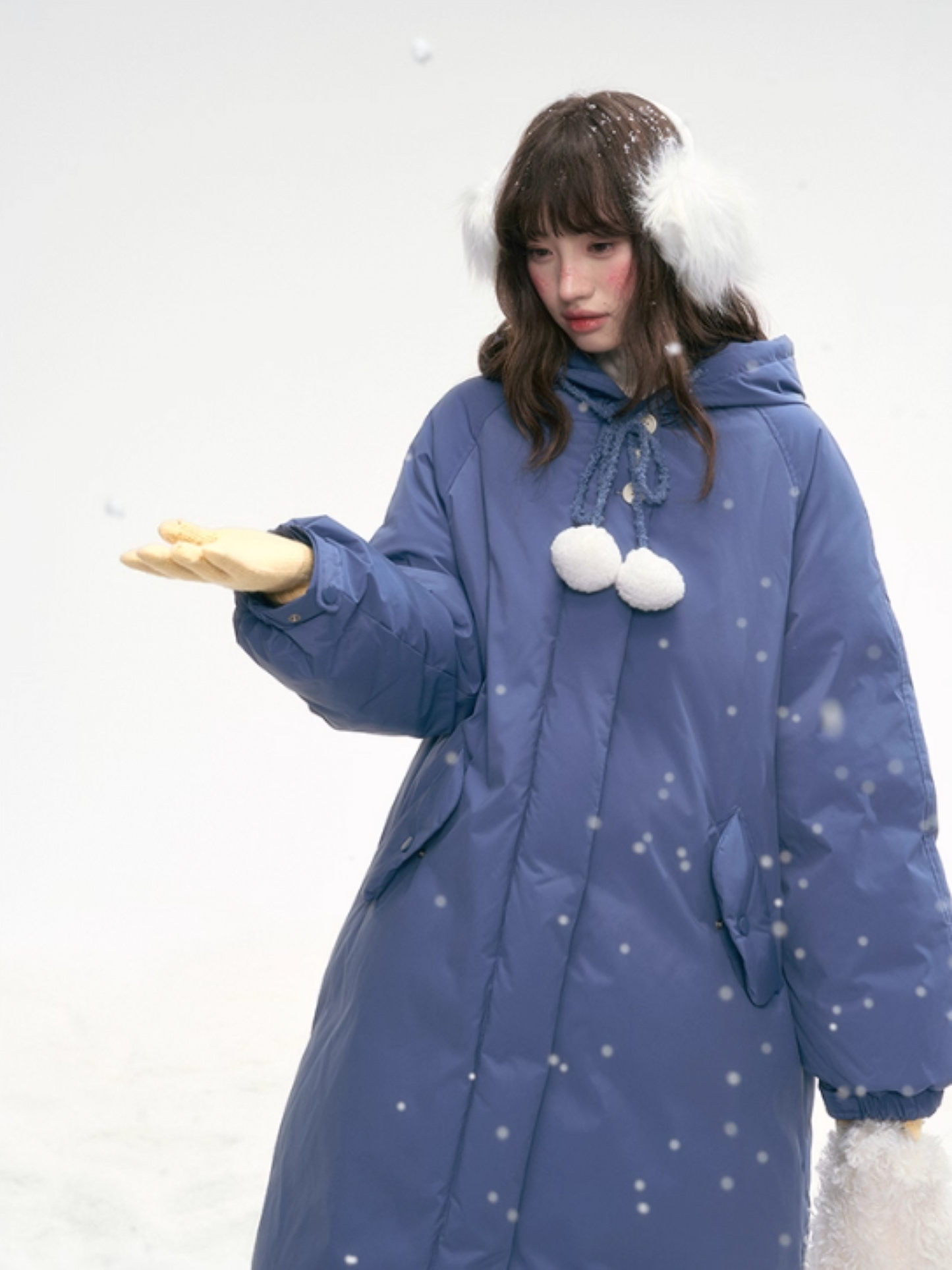Frosty Denim-Blue Puff Aura Down Coat