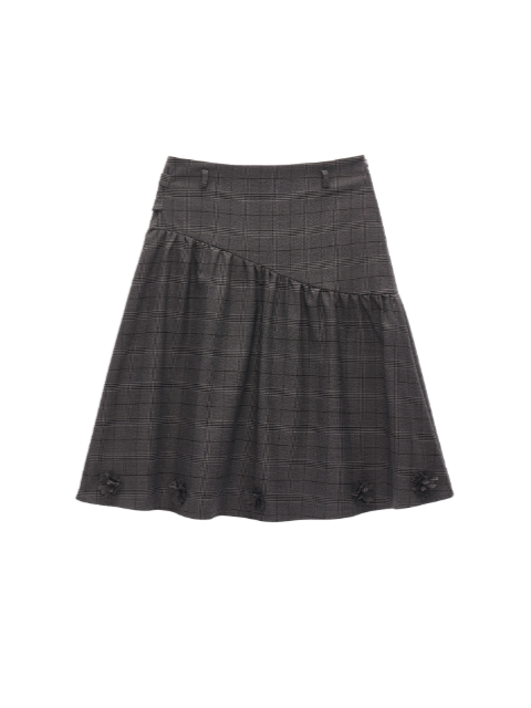 MAMC - Embellished Plaid Midi Skirt WE832
