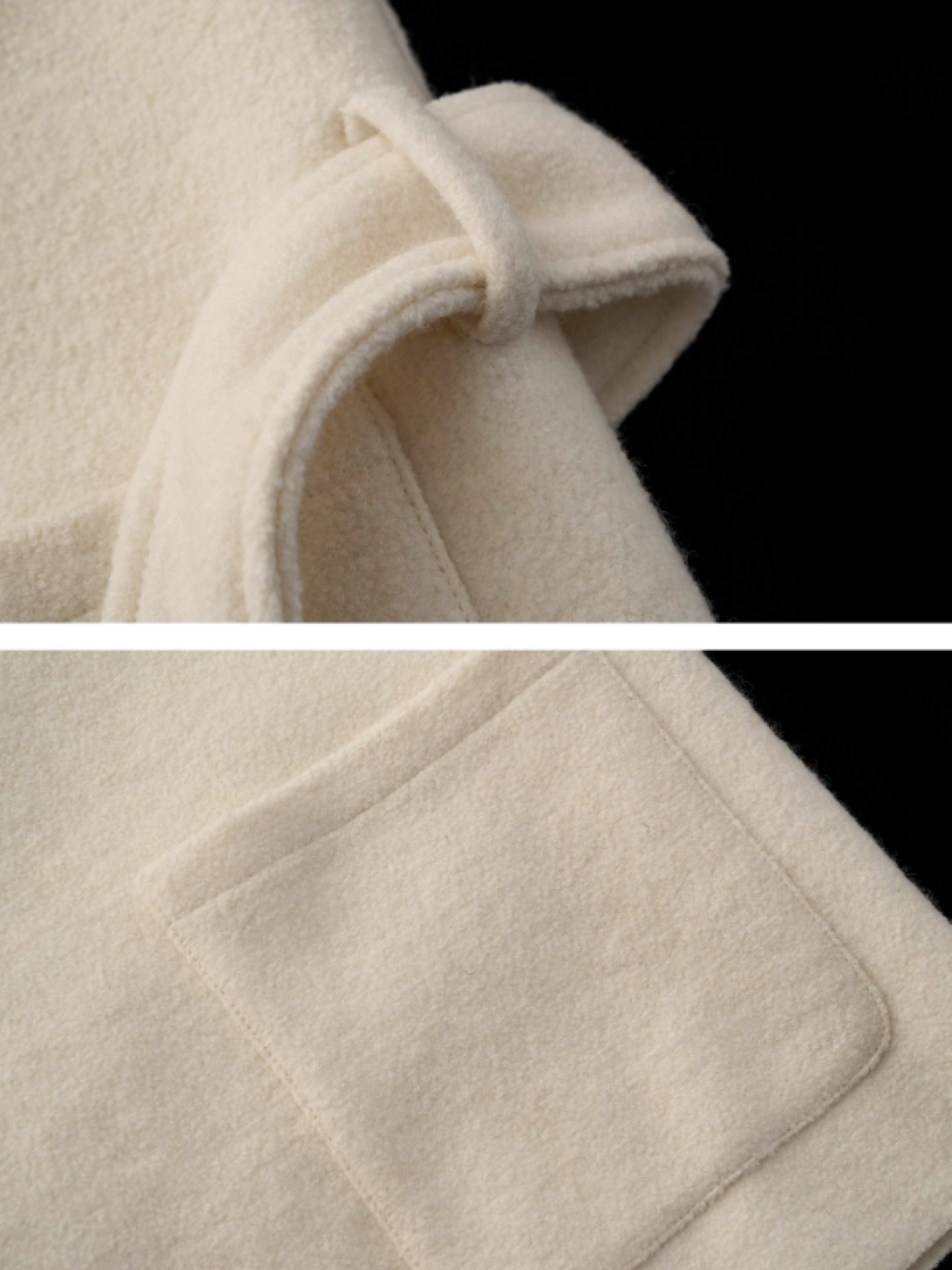 MAMC - White Double-Hood Wool Blend Tie Coat WE896