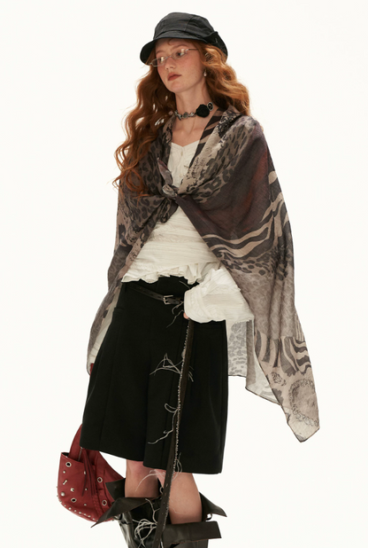 MAMC - White French-Inspired Ruffle Off-Shoulder Waist-Tie Blouse