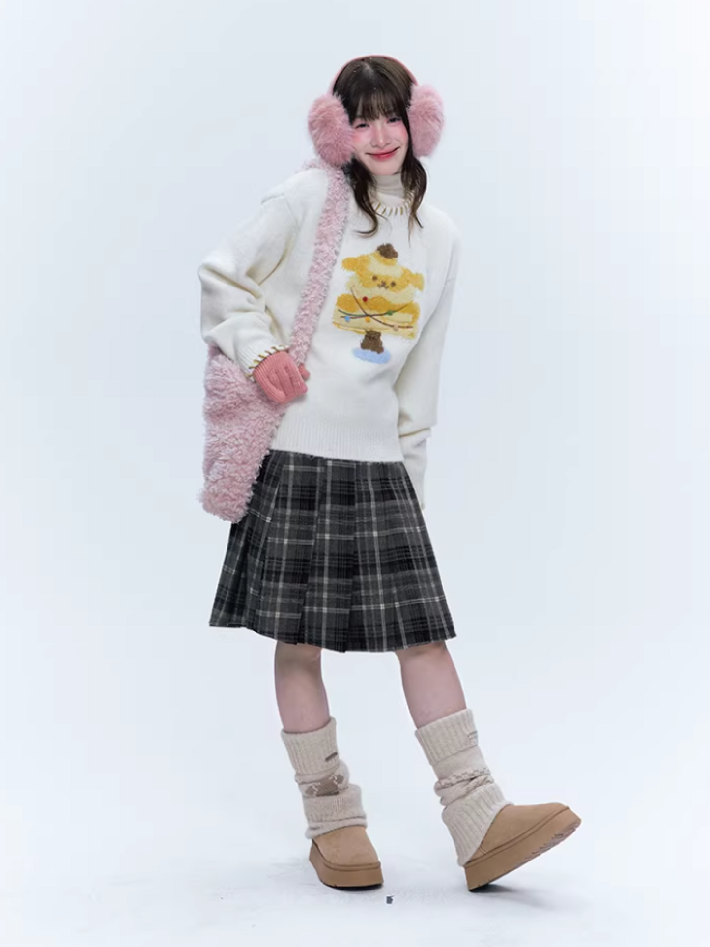 CREAMO2奶油氧气 - Sweet Pudding Puppy Ivory Knit Sweater