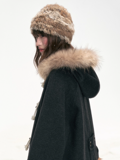 "Tundra Whispers" Wool Coat – Black LL2025319