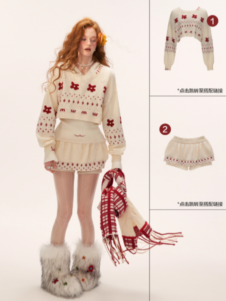 Cute Cat Ear Ribbed Knit Hoodie WE772 (Cream White)