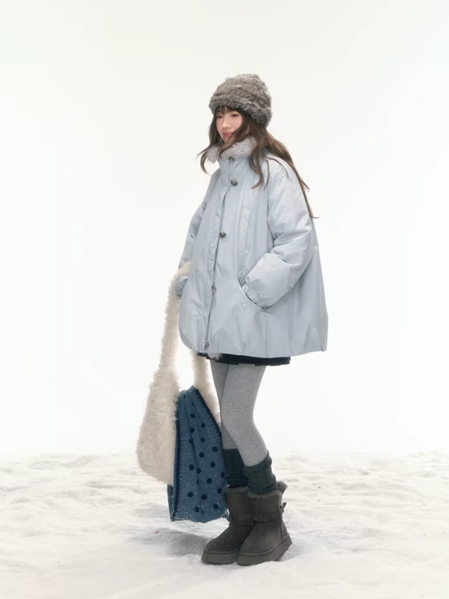 "Soft Sky" Blue Snow Whisper Cocoon Parka Down Jacket LL2025442