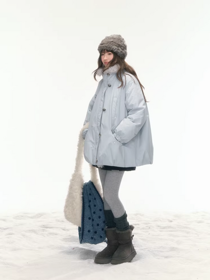 "Soft Sky" Blue Snow Whisper Cocoon Parka Down Jacket LL2025442