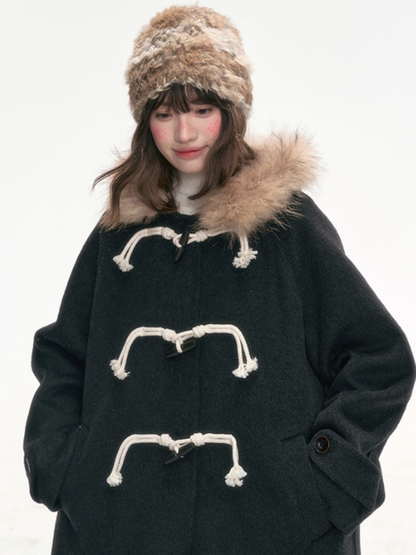 "Tundra Whispers" Wool Coat – Black LL2025319