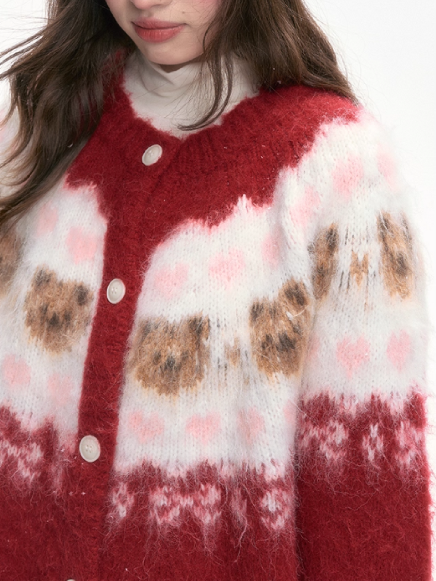 “Christmas Dawn” Retro Heart Bear Knit Sweater PP2025219