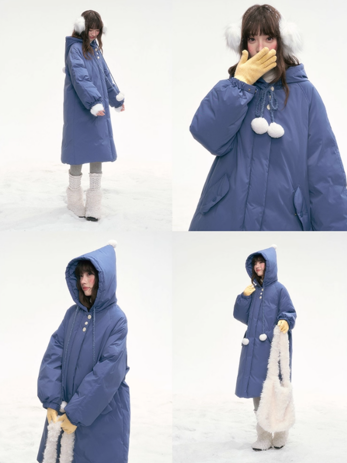 Frosty Denim-Blue Puff Aura Down Coat