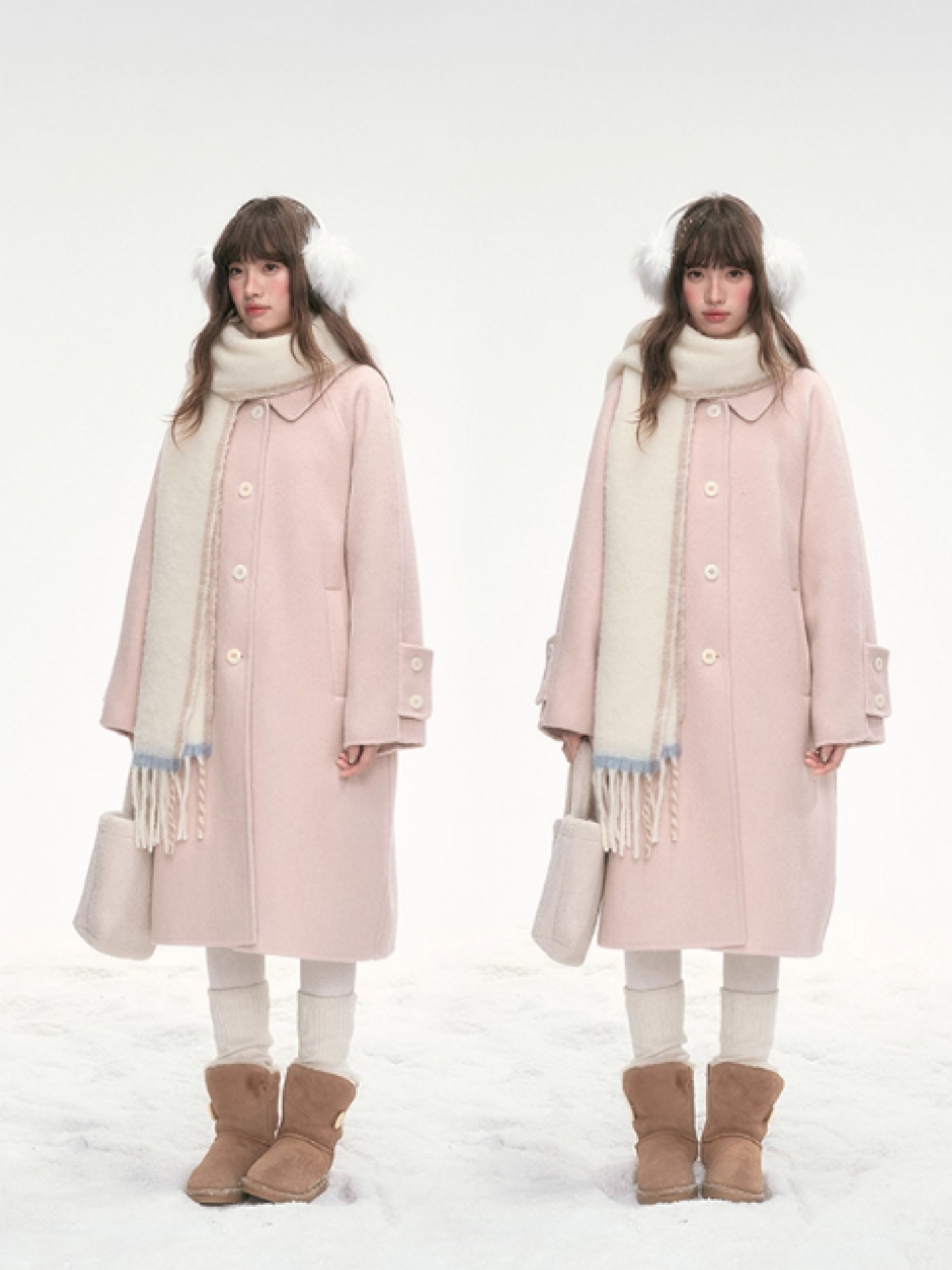 “Tender Heart” Pink Vintage Wool Coat LL2025322