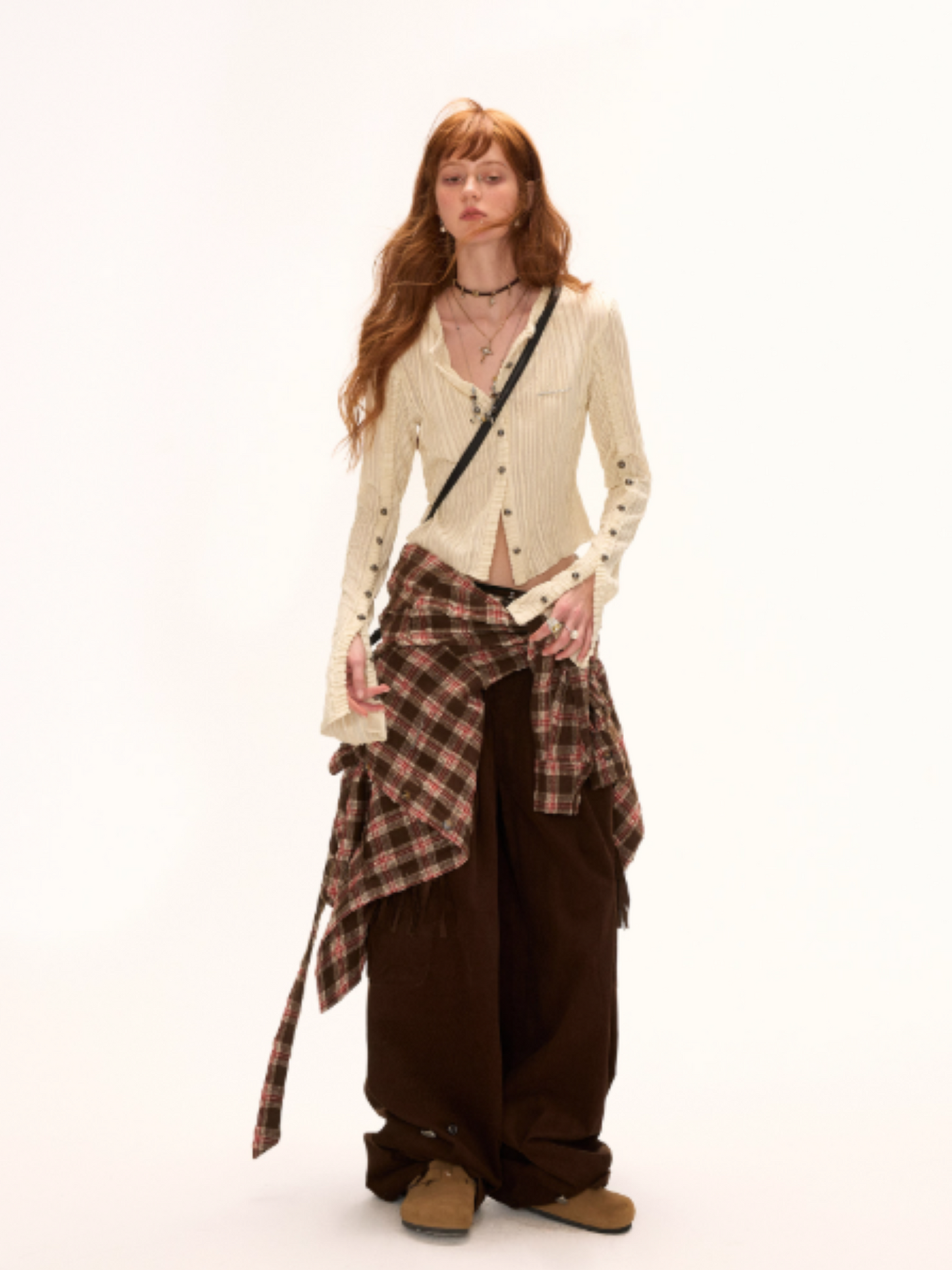 MAMC - Fringe Corduroy Cargo Pants (Coffee Brown)