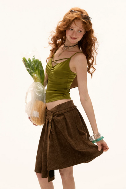 MAMC - Criss-Cross Front Strap Cami (Green / Purple)
