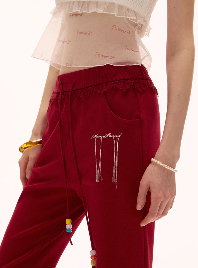 MAMC - Low-Waist Drawstring Flared Pants – American Retro Style