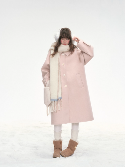 “Tender Heart” Pink Vintage Wool Coat LL2025322