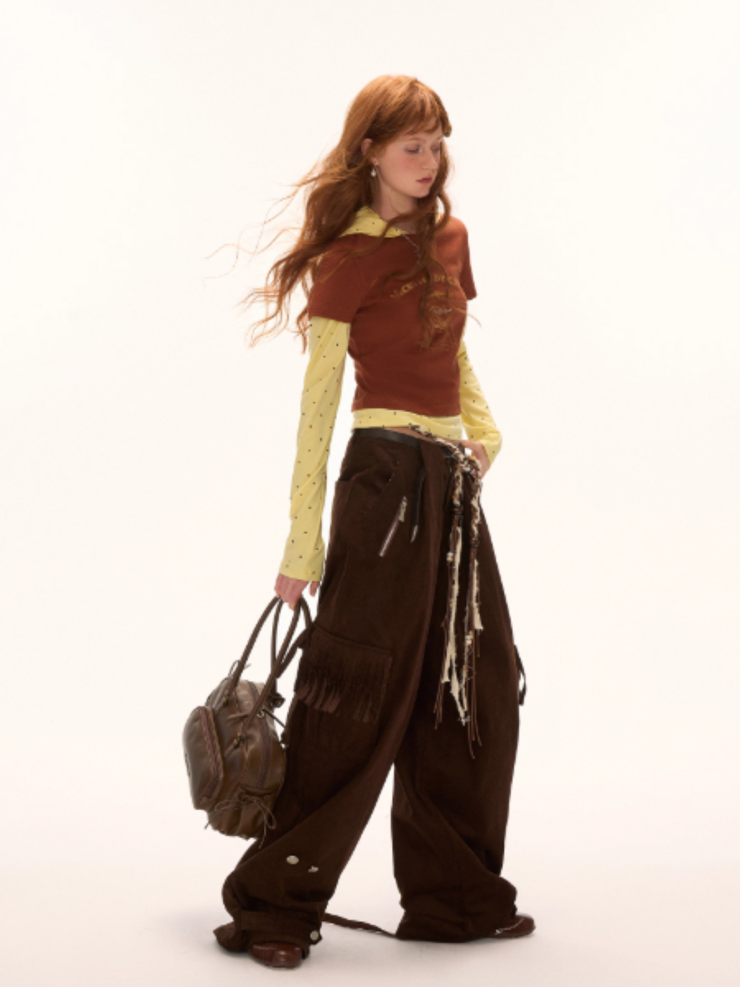 MAMC - Fringe Corduroy Cargo Pants (Coffee Brown)
