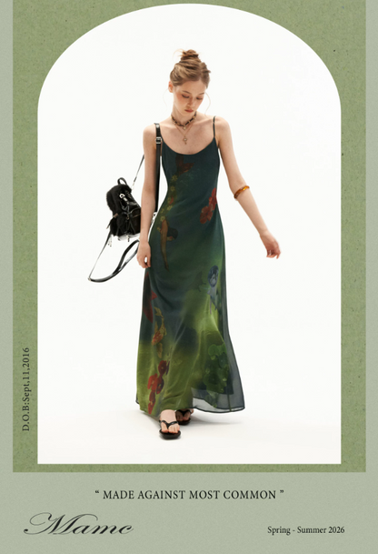 Enchanted Ocean Garden Floral Maxi Dress WE986