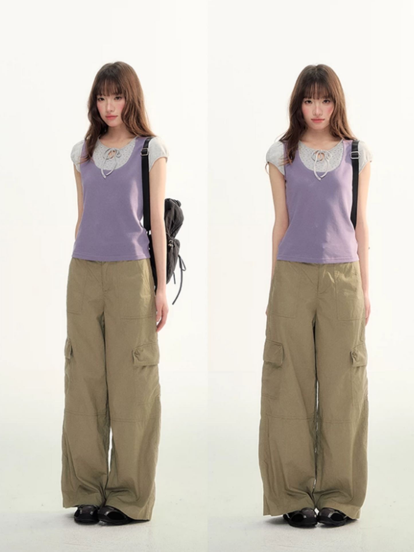 Contrast Trim Puff Sleeve Knit Top LL2026071