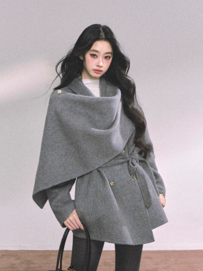 少也眼 “Winter Balcé Whisper” Wool Blend Overcoat - Gray 7886436
