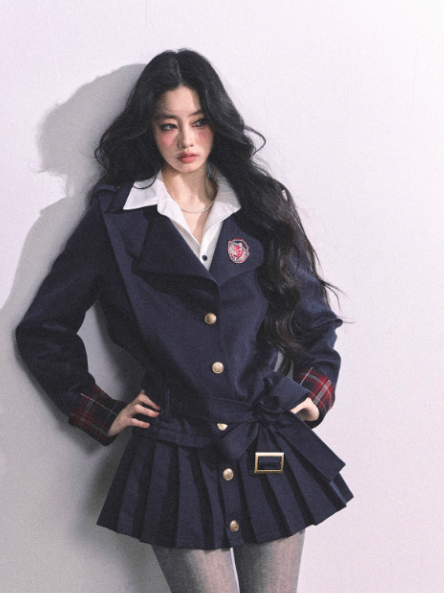 少也眼 Ivy Prep Faux Two-Piece Long Sleeve Dress