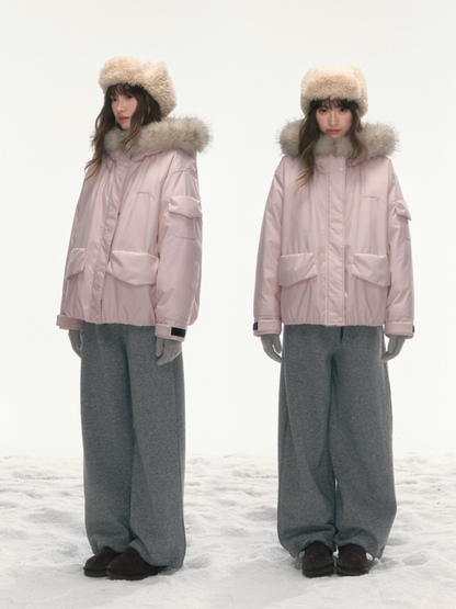 "Trace Line" Contrast-Embroidery Elastic Knit Pants LL2025466