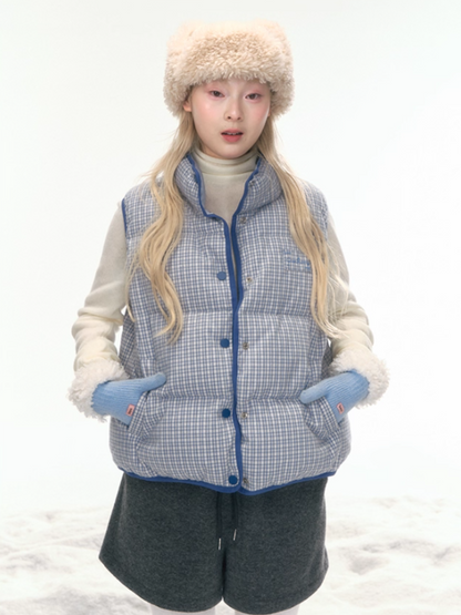 "Clear Sky Check Duo" Reversible Down Vest LL2025456