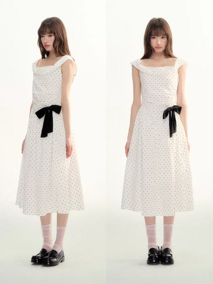 Polka Stardust Off-Shoulder Midi Dress LL2026097