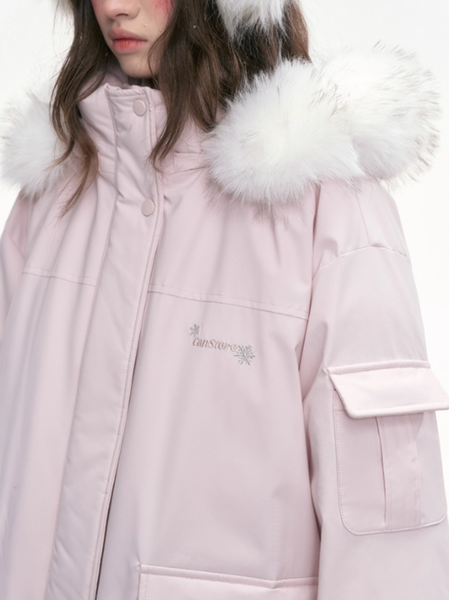 "Winter Serenade" Detachable Fur-Trim Parka – Sakura Pink LL2025315